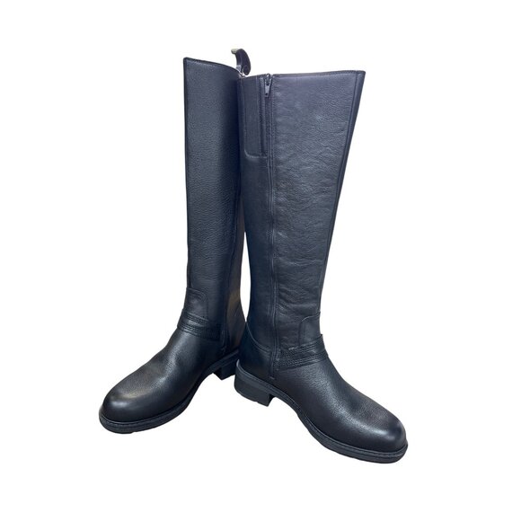 Clarks Hearth Rae Womens Black Leather Below Knee Boots Size 10W SKU 8891 - Picture 1 of 16